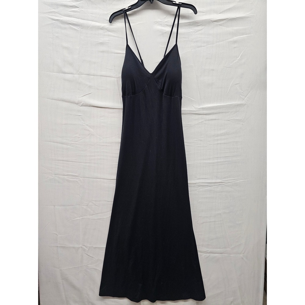 Wild Fable Black Ribbed Maxi Dress XXL V-Neck Spaghetti Strap Bodycon 331085949
